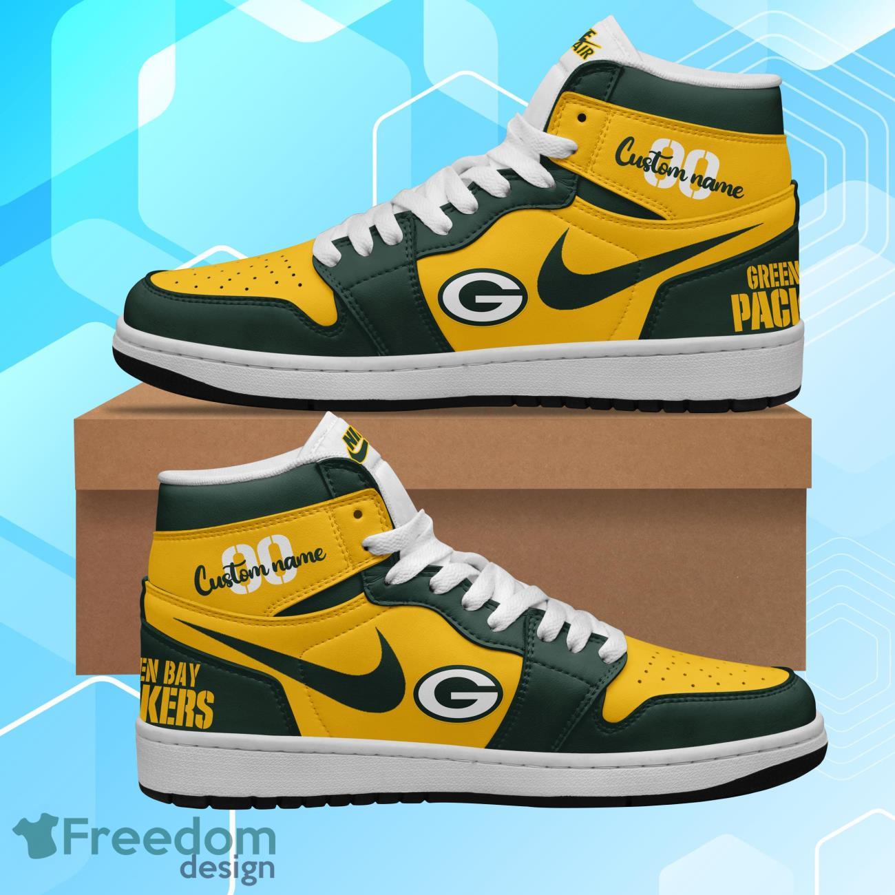 Ideafootwear Green Bay Packers AJ1 High Sneakers Shoes For Men And Women 3