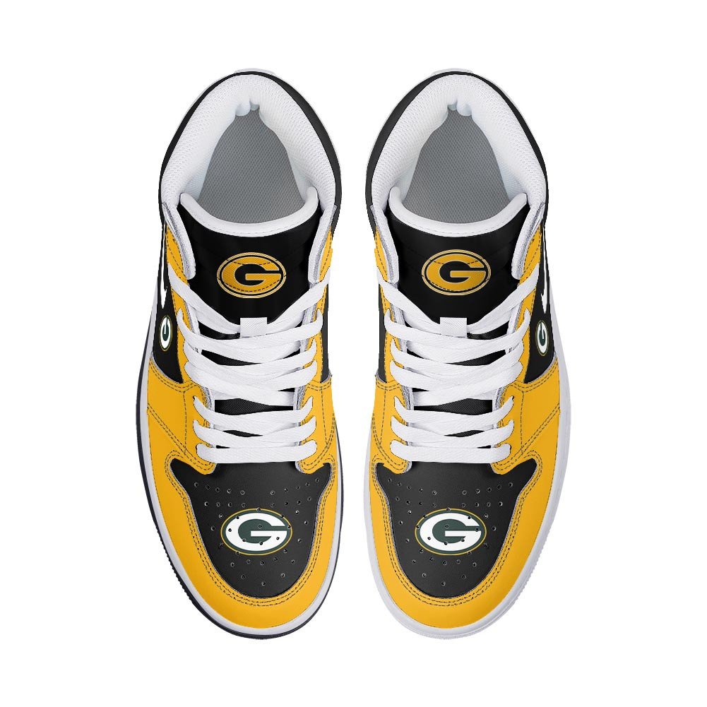 Ideafootwear Green Bay Packers AJ1 High Sneakers Shoes For Men And Women 12