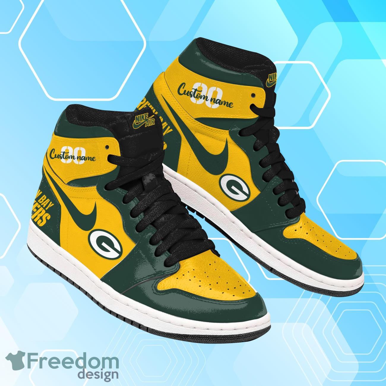 Ideafootwear Green Bay Packers AJ1 High Sneakers Shoes For Men And Women 4