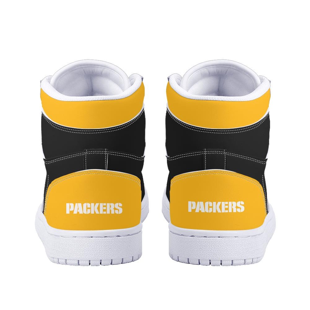 Ideafootwear Green Bay Packers AJ1 High Sneakers Shoes For Men And Women 12