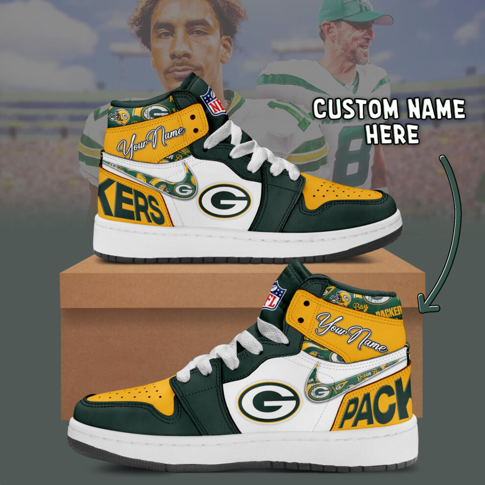 Ideafootwear Green Bay Packers AJ1 High Sneakers Shoes For Men And Women 11