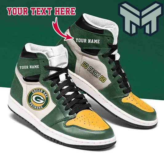 Ideafootwear Green Bay Packers AJ1 High Sneakers Shoes For Men And Women 5