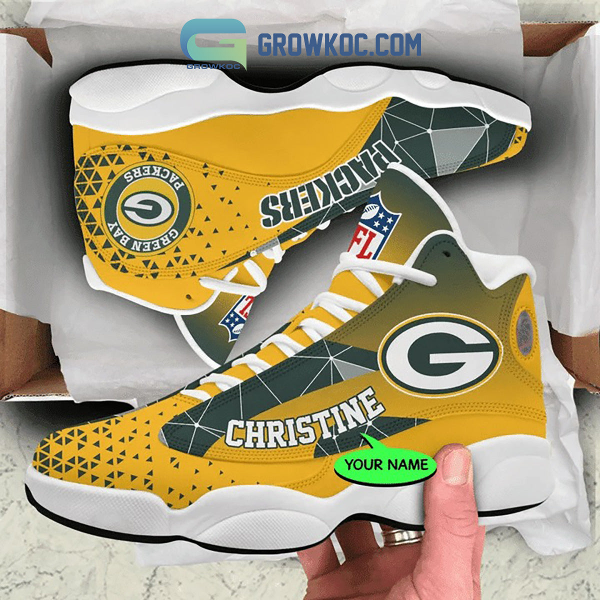 Ideafootwear Green Bay Packers AJ13 Sneakers Shoes For Men And Women 7