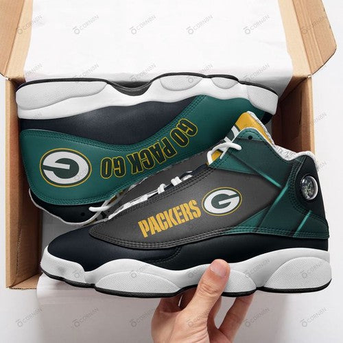 Ideafootwear Green Bay Packers AJ13 Sneakers Shoes For Men And Women 9