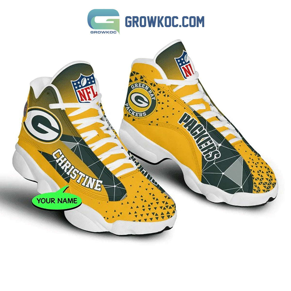 Ideafootwear Green Bay Packers AJ13 Sneakers Shoes For Men And Women 7