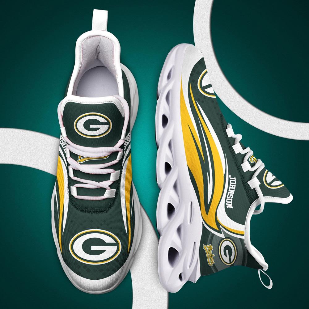 Ideafootwear Green Bay Packers Max Soul Shoes Sneakers For Men And Women 35