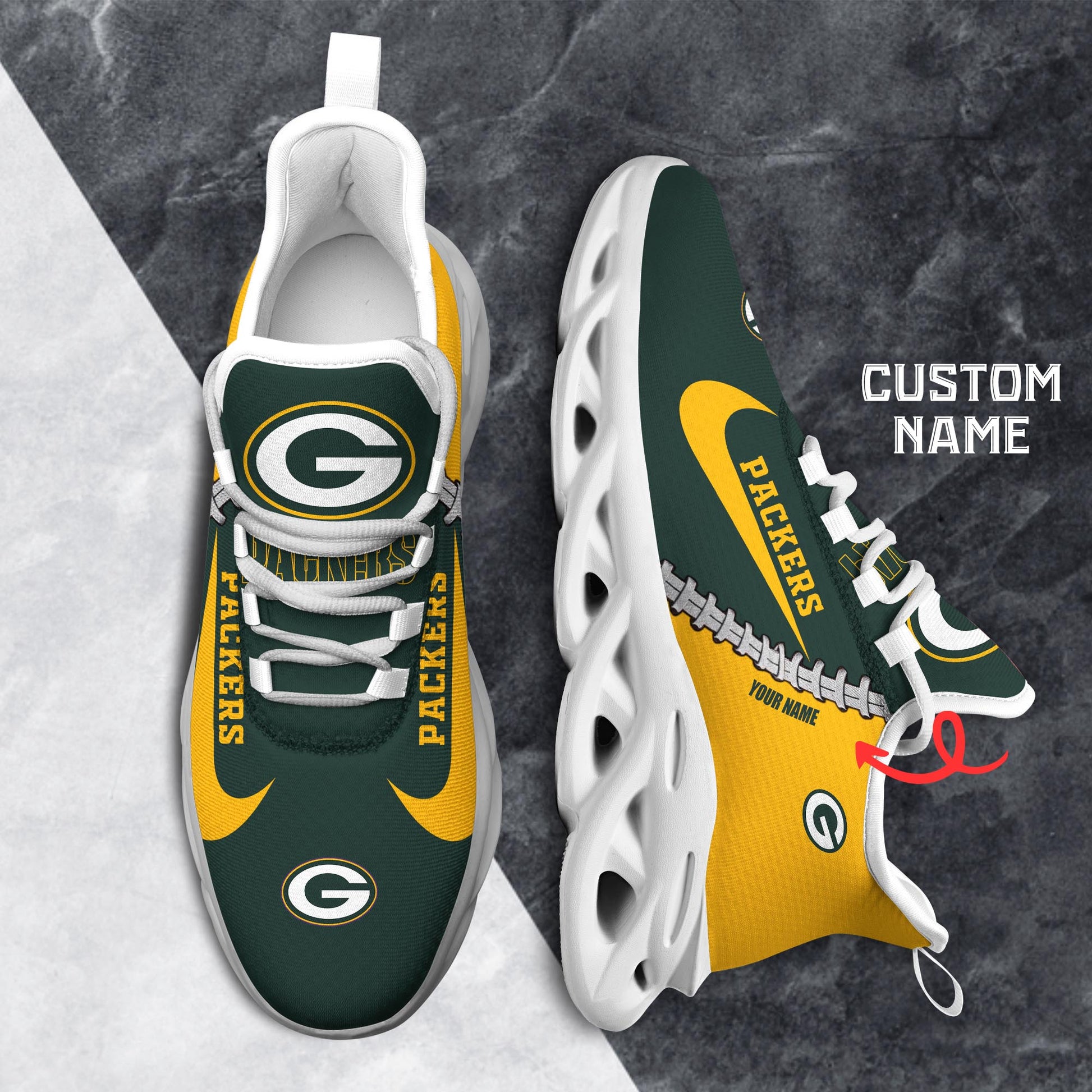 Ideafootwear Green Bay Packers Max Soul Shoes Sneakers For Men And Women 36