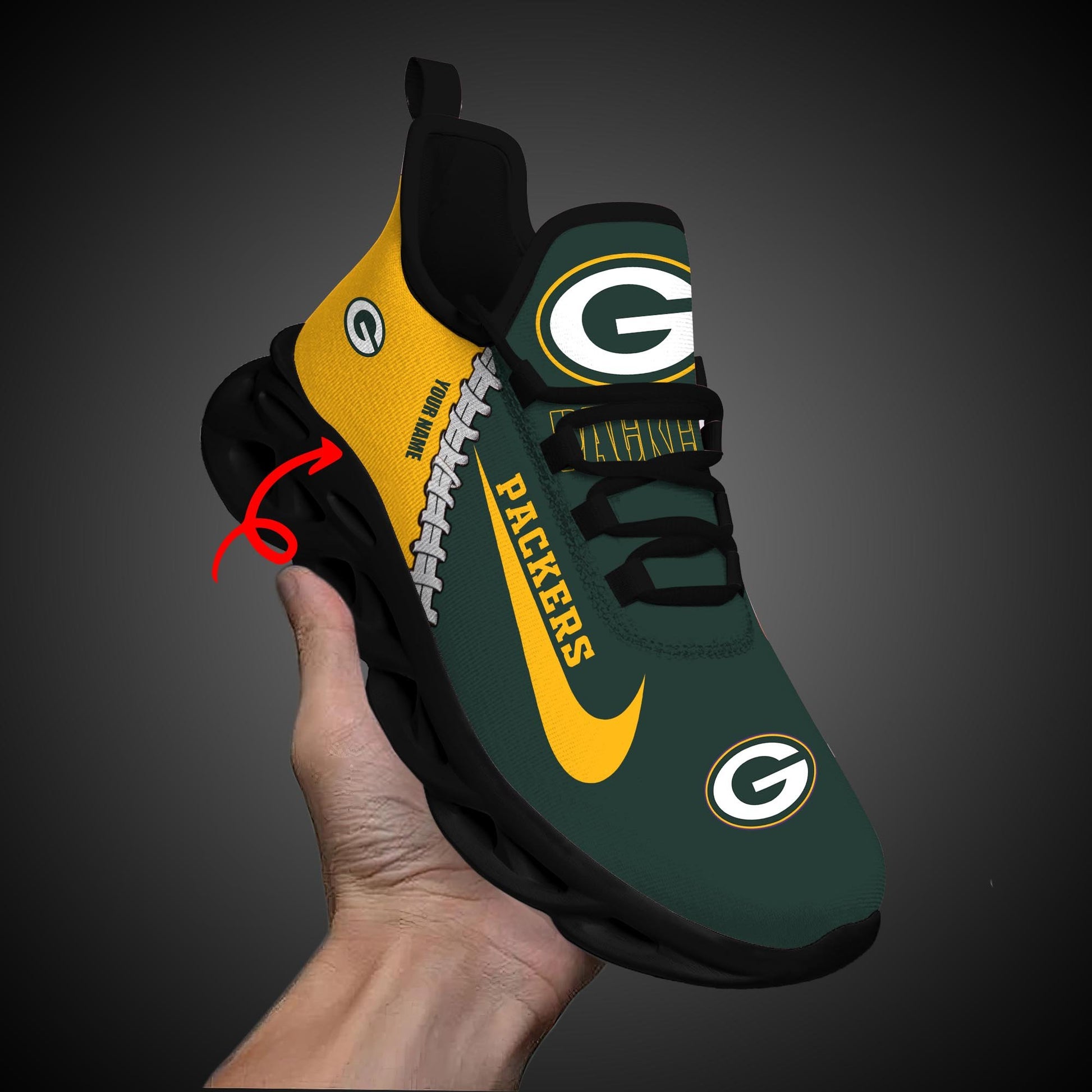 Ideafootwear Green Bay Packers Max Soul Shoes Sneakers For Men And Women 36