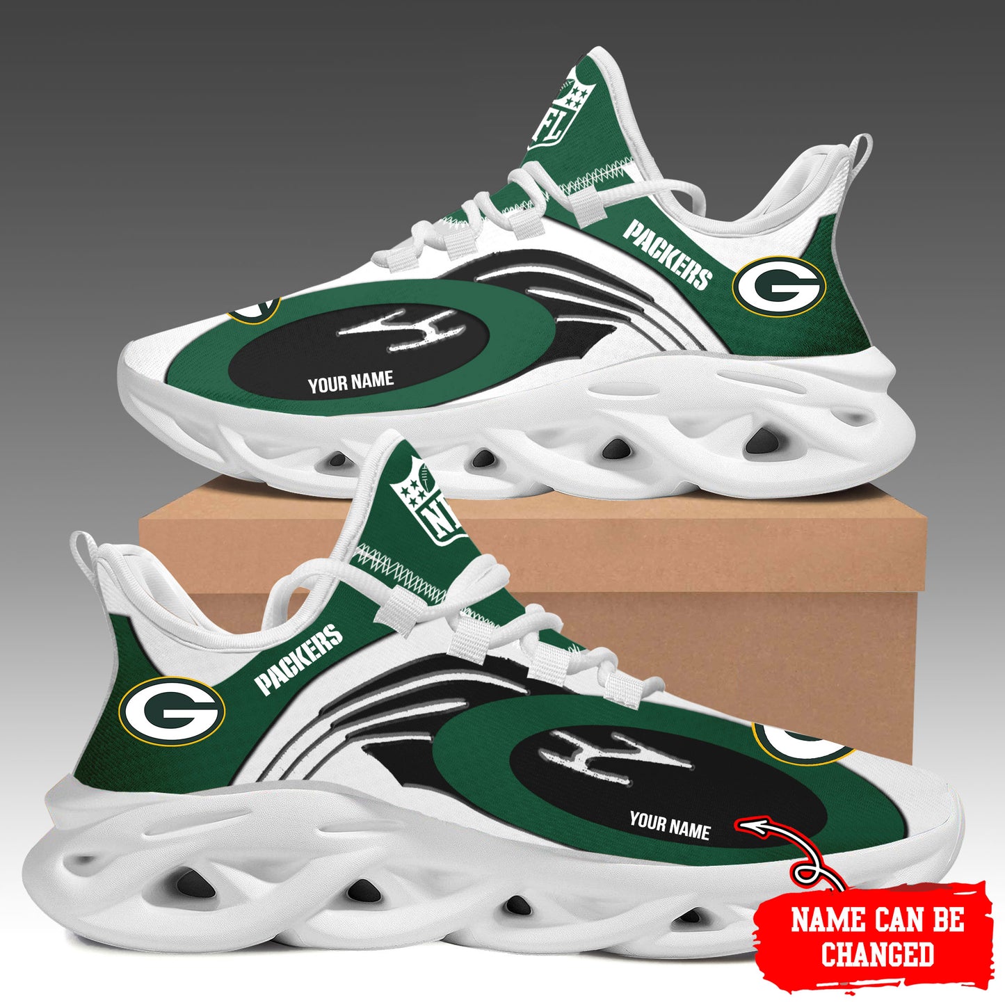Ideafootwear Green Bay Packers Max Soul Shoes Sneakers For Men And Women 29
