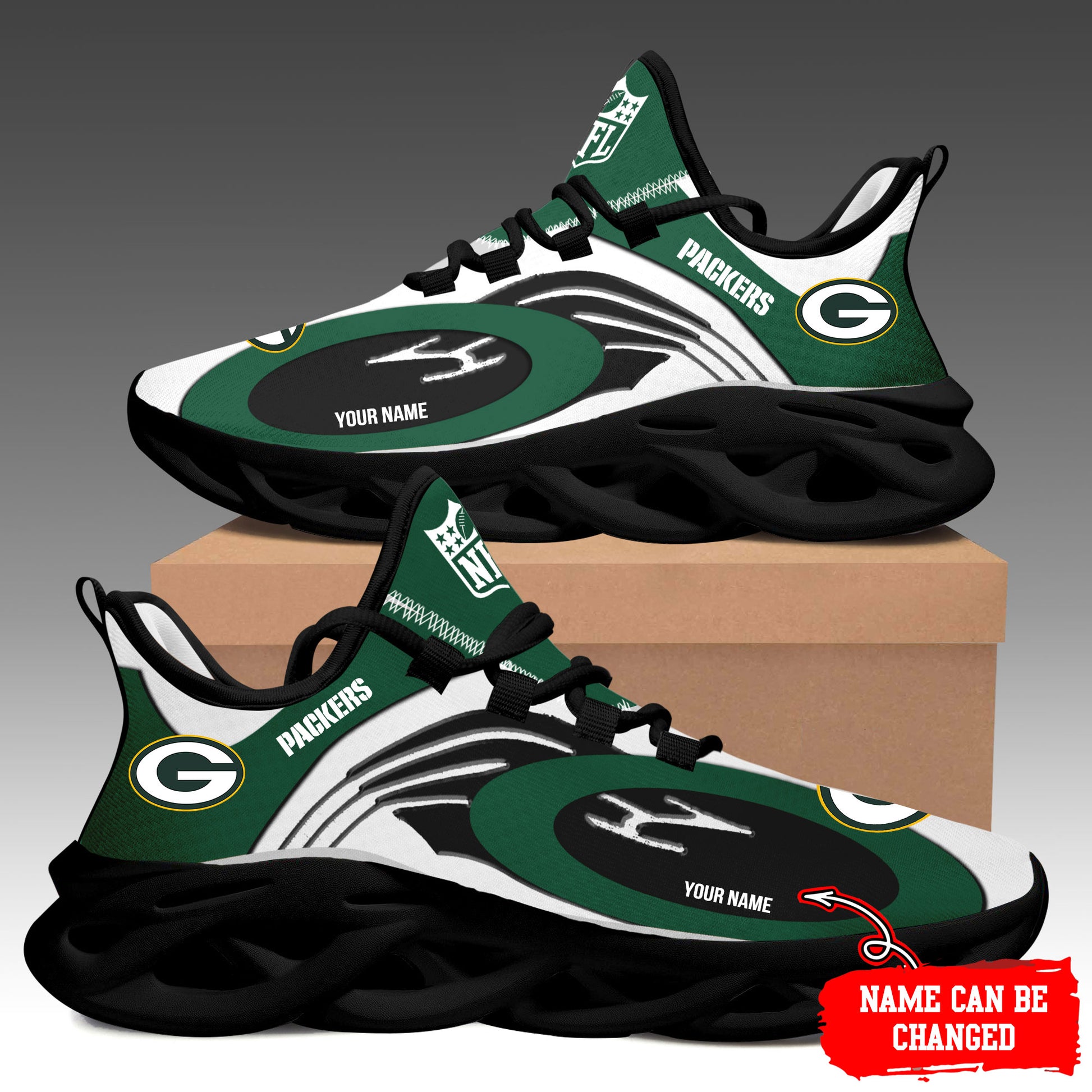 Ideafootwear Green Bay Packers Max Soul Shoes Sneakers For Men And Women 29