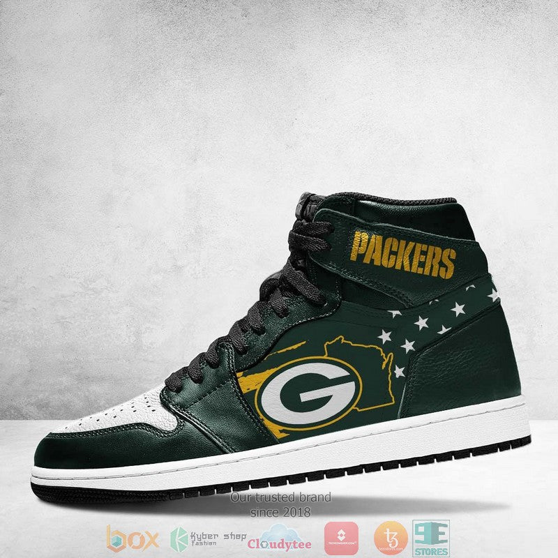 Ideafootwear Green Bay Packers NFL AJ1 High Sneakers Shoes For Men And Women 14