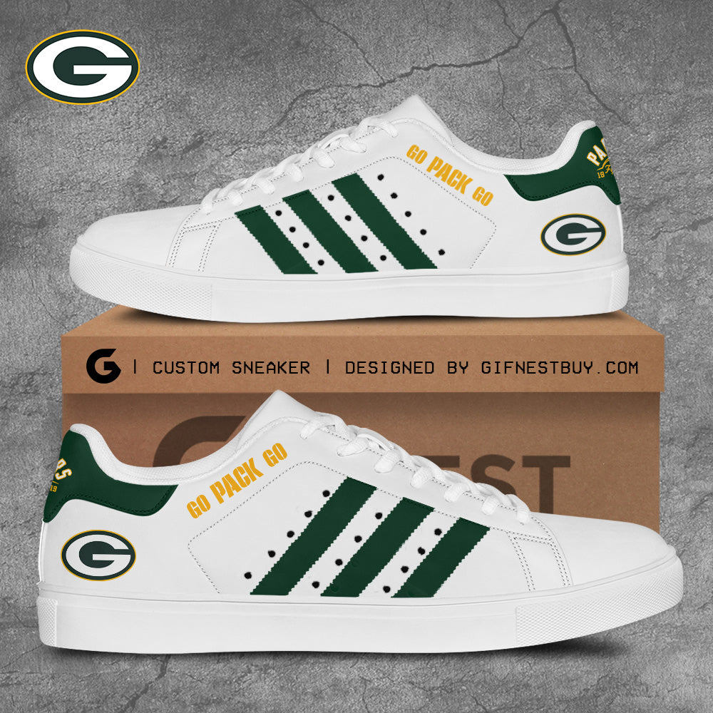 Ideafootwear Green Bay Packers Skate Stan Shoes Sneakes For Men And Women 1