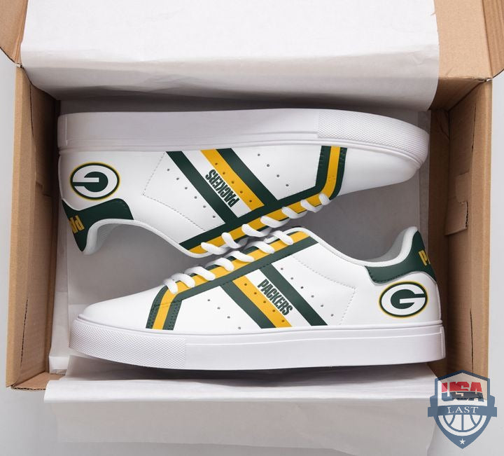 Ideafootwear Green Bay Packers Skate Stan Shoes Sneakes For Men And Women 2