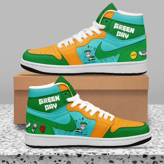 Ideafootwear Green Day AJ1 High Sneakers Shoes For Men And Women 5