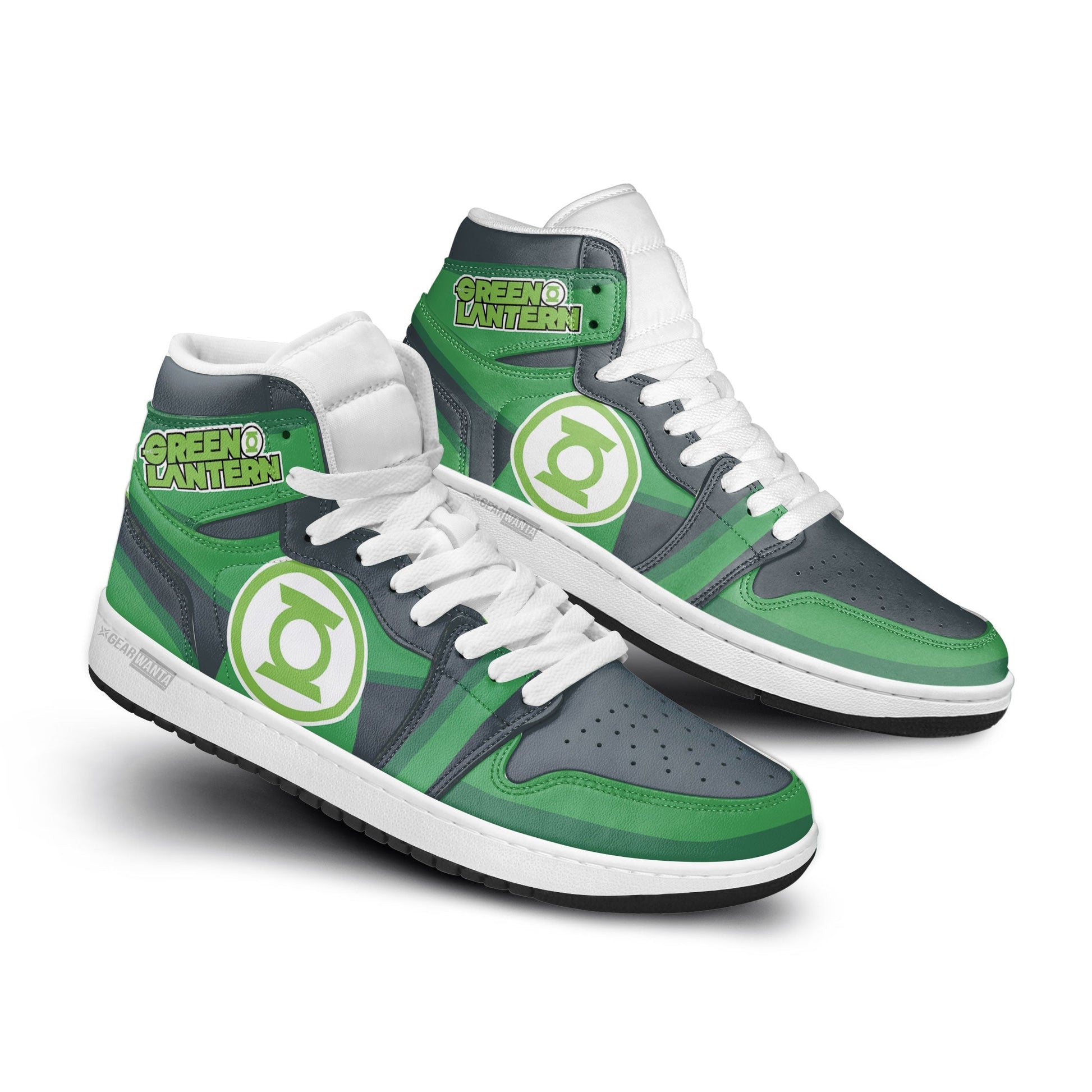 Ideafootwear Green Lantern AJ1 High Sneakers Shoes For Men And Women 1