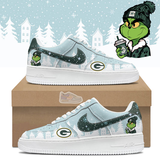 Ideafootwear Greenbay Packer Football Grinchmas Air Low-Top Sneakers Shoes For Men And Women 1