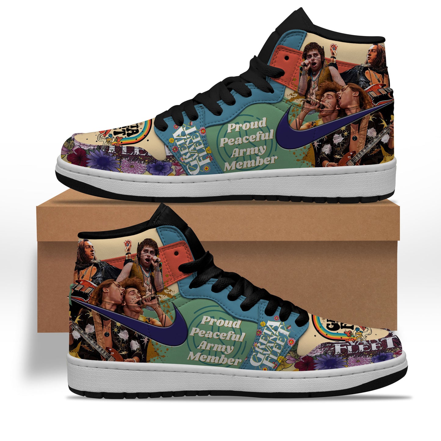 Ideafootwear Greta Van Fleet AJ1 High Sneakers Shoes For Men And Women 4