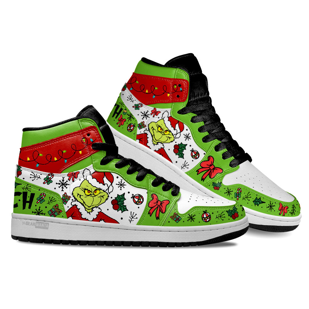Ideafootwear Grinch AJ1 High Sneakers Shoes For Men And Women 4