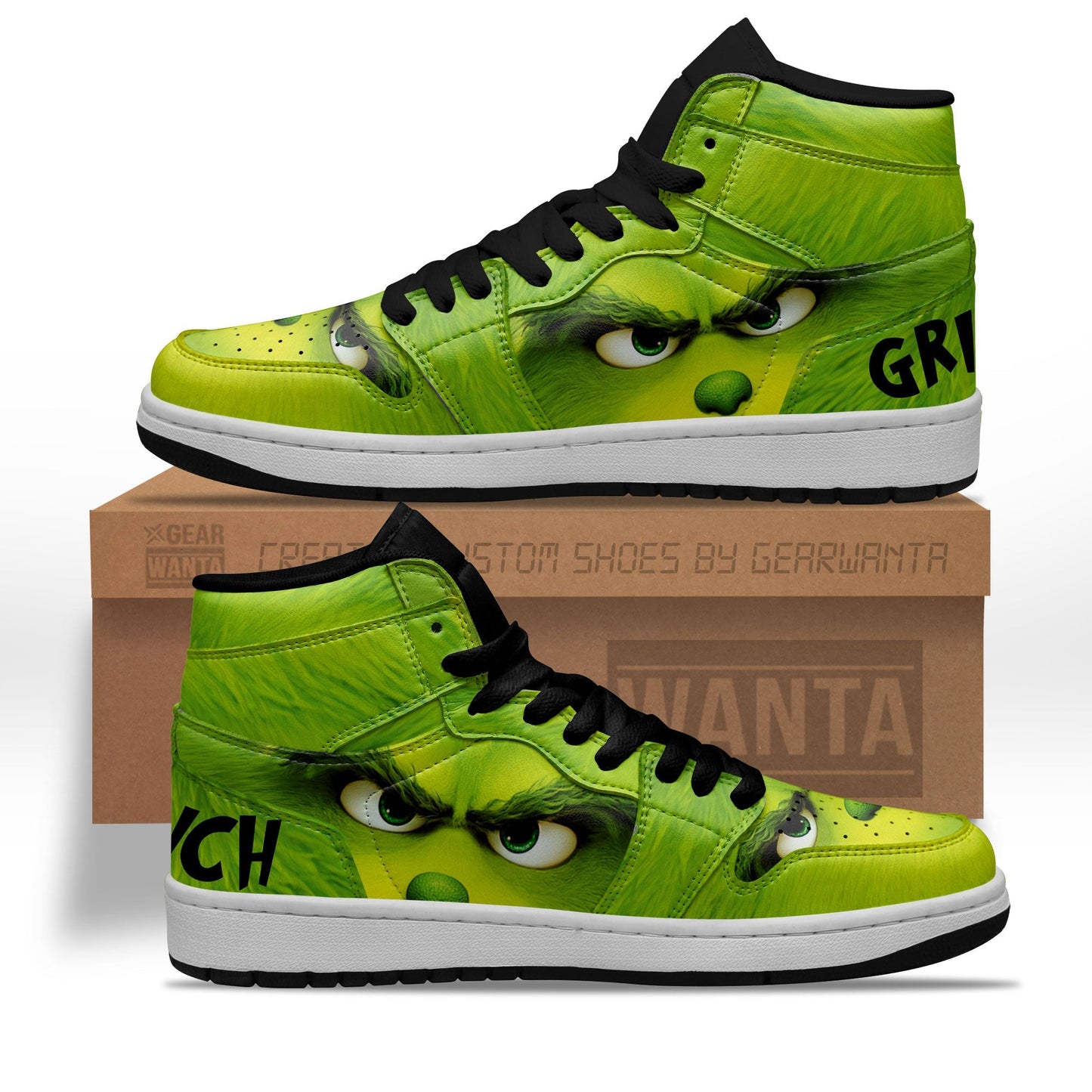 Ideafootwear Grinch AJ1 High Sneakers Shoes For Men And Women 6