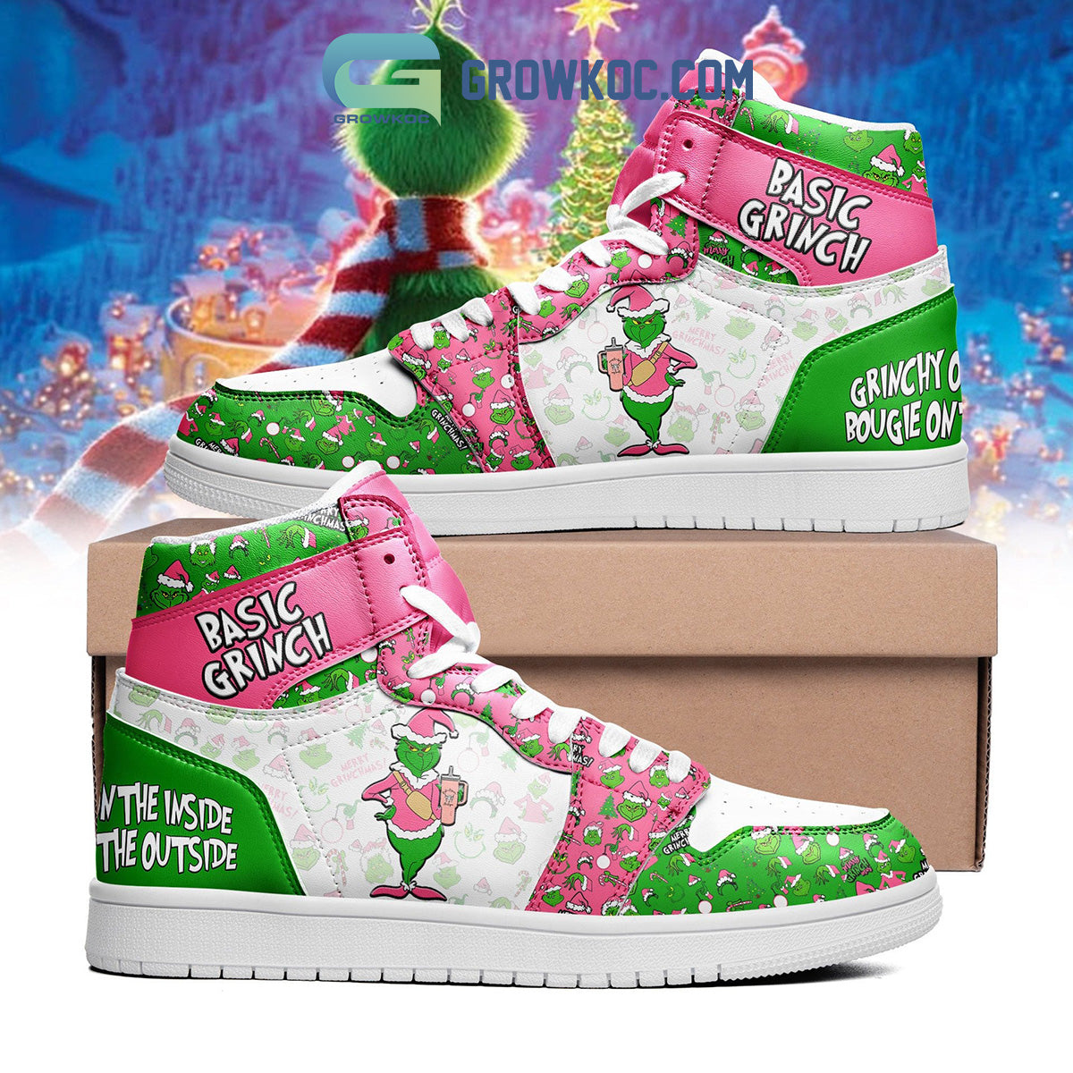 Ideafootwear Grinch AJ1 High Sneakers Shoes For Men And Women 3