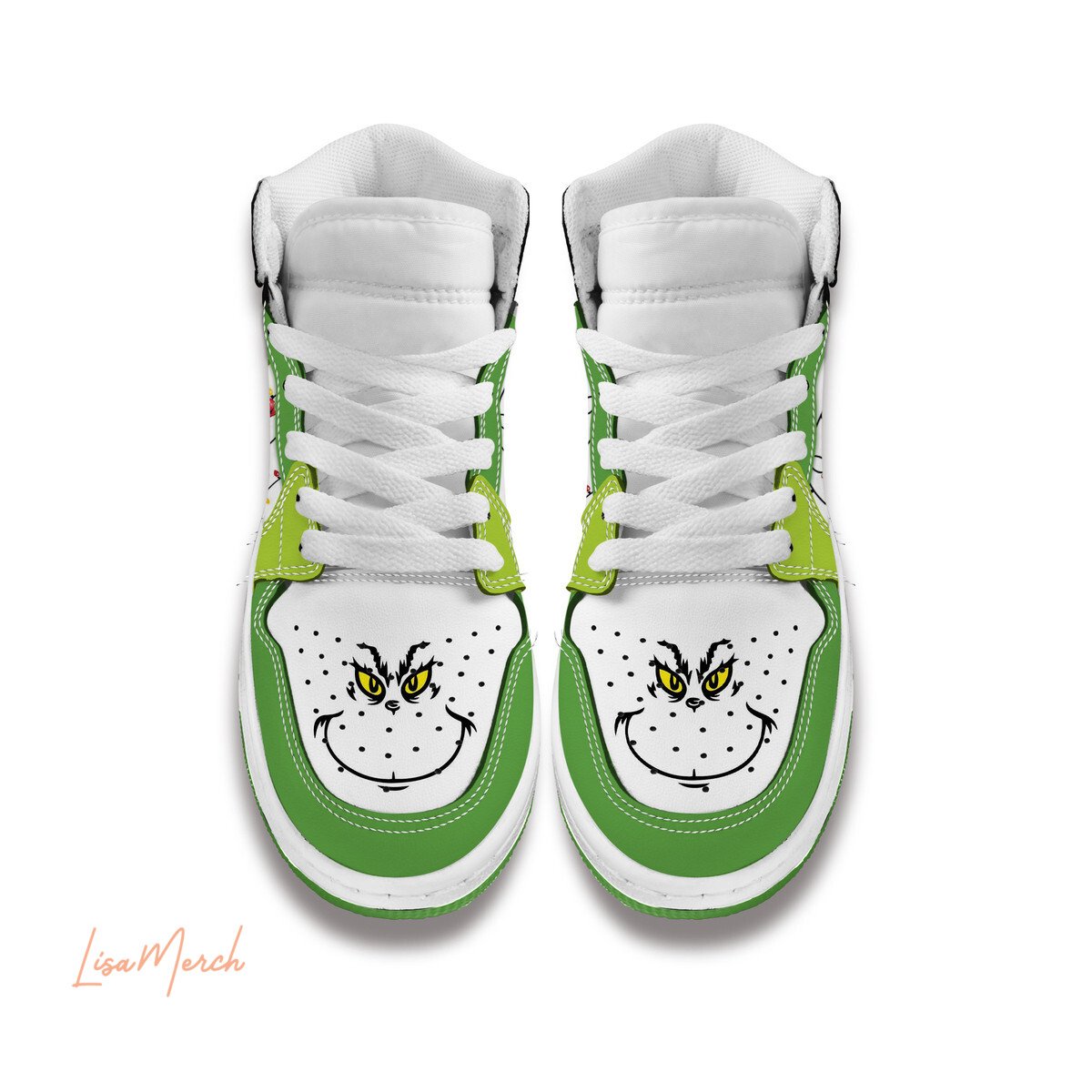 Ideafootwear Grinch AJ1 High Sneakers Shoes For Men And Women 2