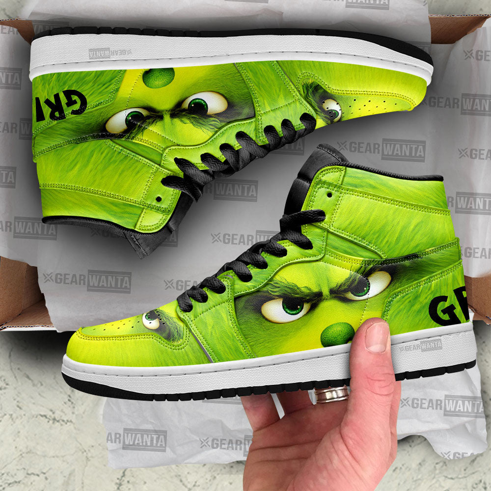 Ideafootwear Grinch AJ1 High Sneakers Shoes For Men And Women 6
