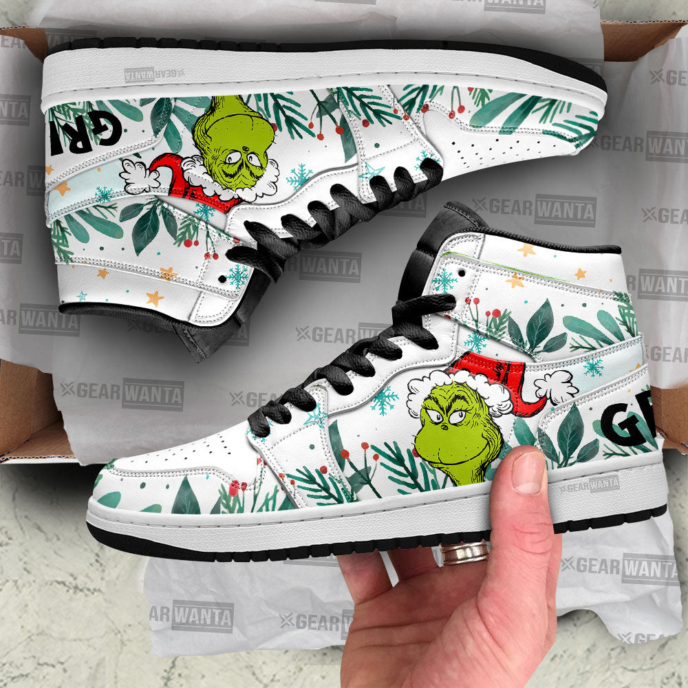 Ideafootwear Grinch AJ1 High Sneakers Shoes For Men And Women 5