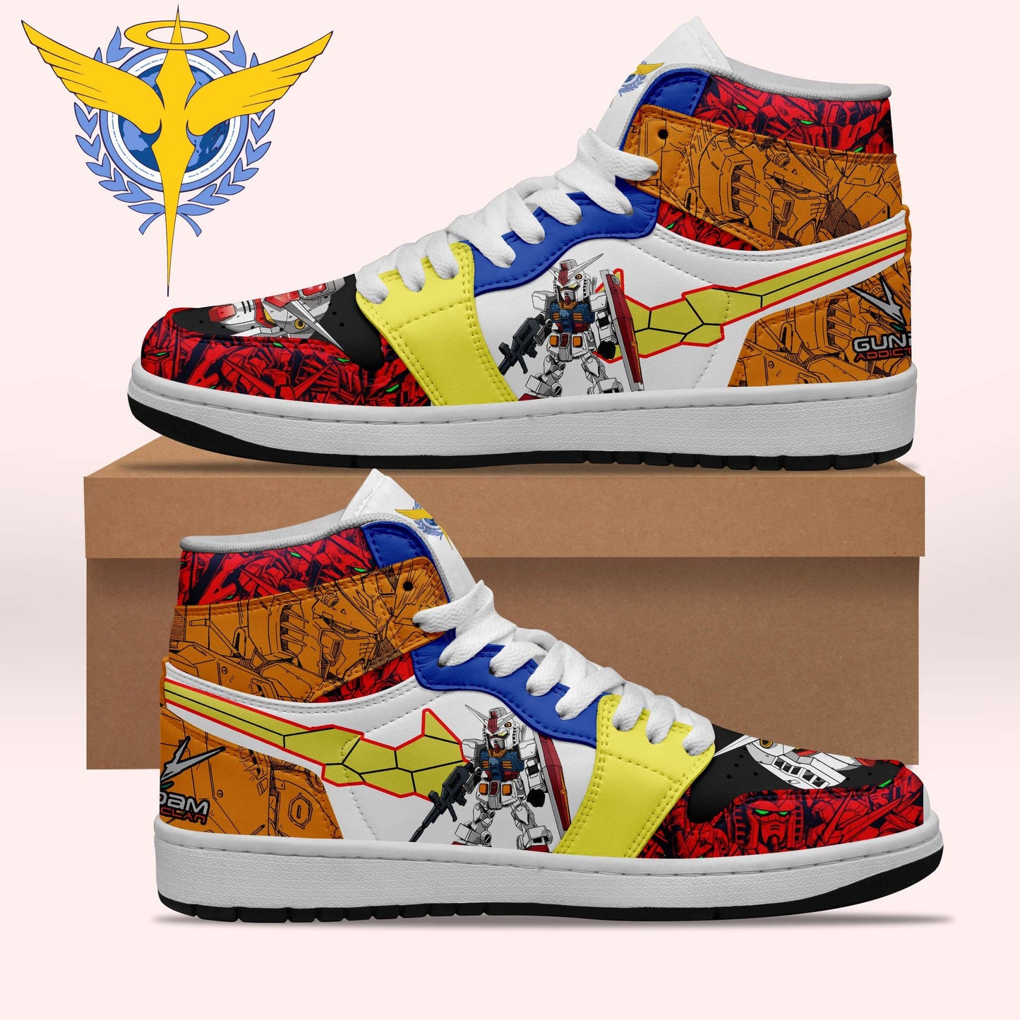 Ideafootwear Gundam AJ1 High Sneakers Shoes For Men And Women 1