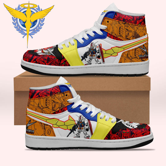 Ideafootwear Gundam AJ1 High Sneakers Shoes For Men And Women 1
