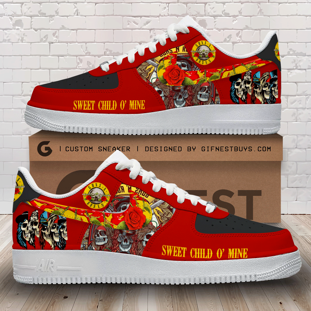 Ideafootwear Guns N' Roses Air Low-Top Sneakers Shoes For Men And Women 1