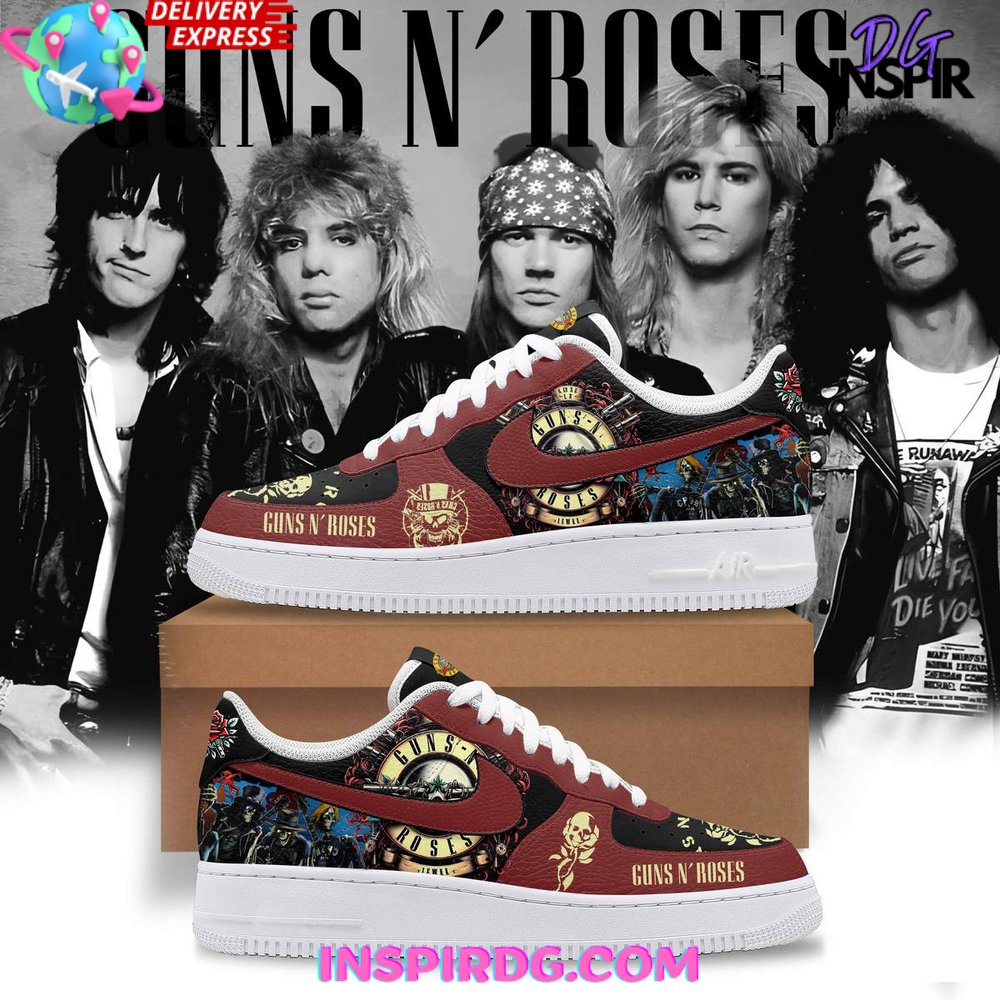 Ideafootwear Guns N' Roses Air Low-Top Sneakers Shoes For Men And Women 2
