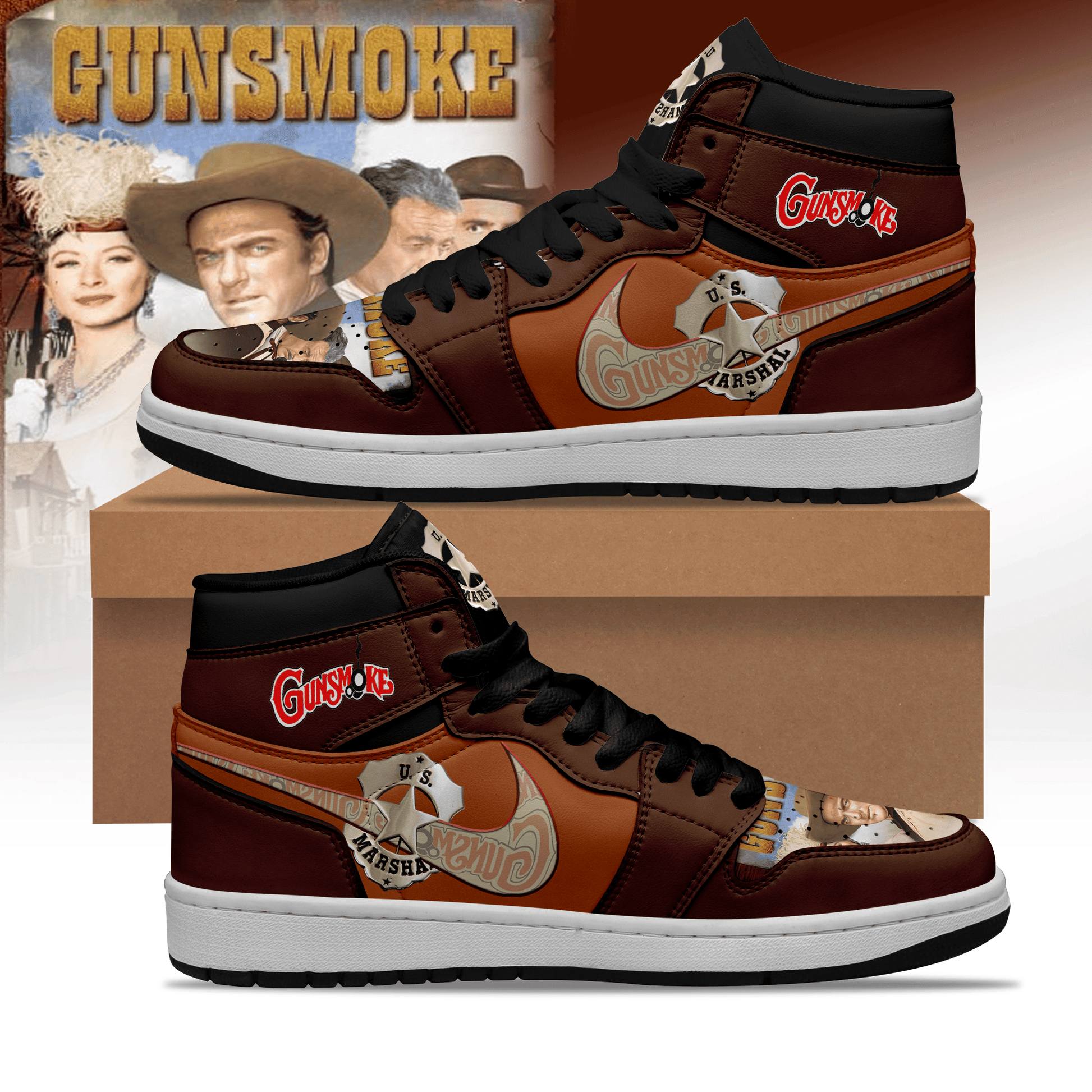 Ideafootwear Gunsmoke AJ1 High Sneakers Shoes For Men And Women 1