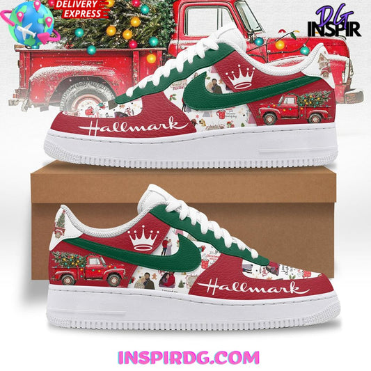 Ideafootwear Hallmark Merry Christmas Air Low-Top Sneakers Shoes For Men And Women 1