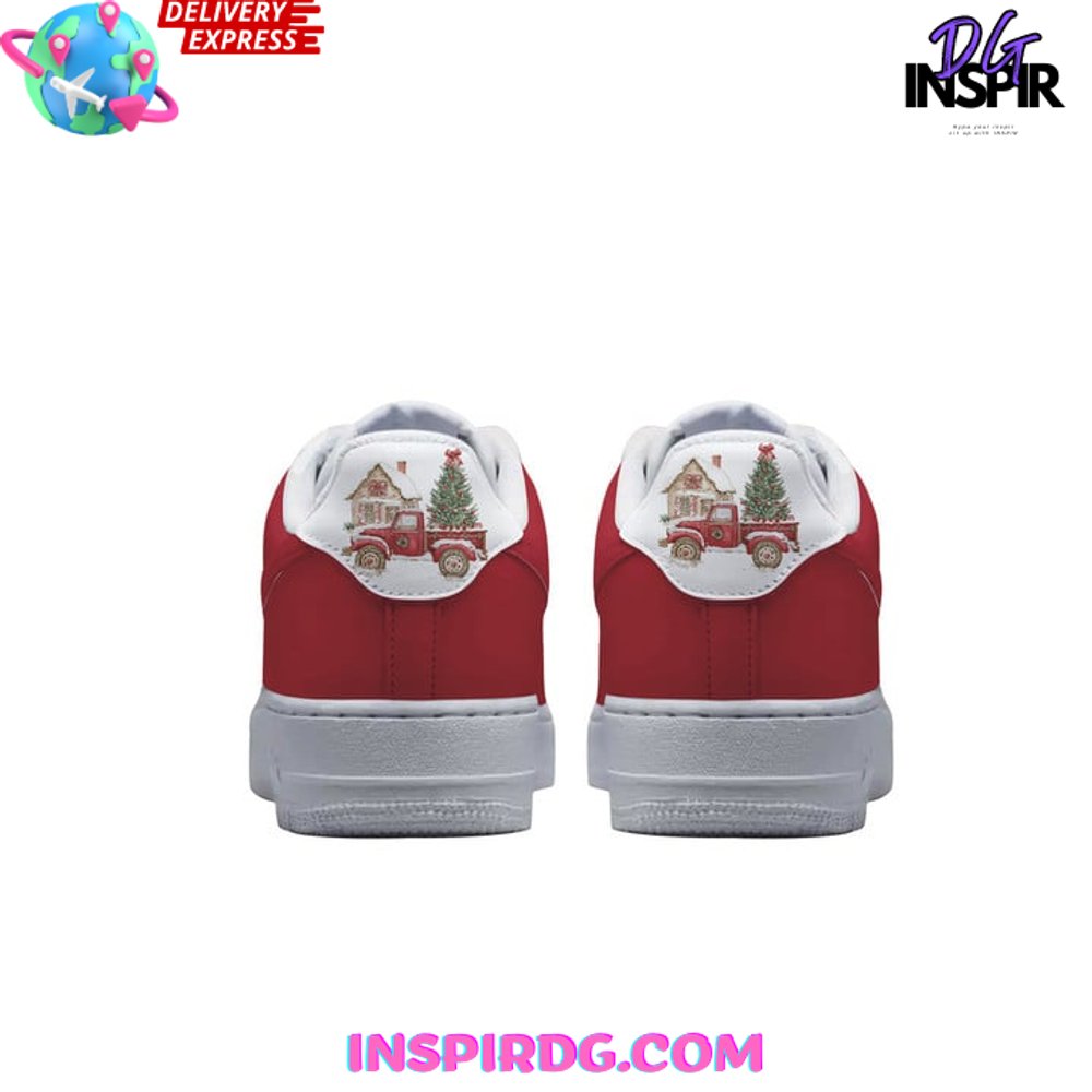 Ideafootwear Hallmark Merry Christmas Air Low-Top Sneakers Shoes For Men And Women 1