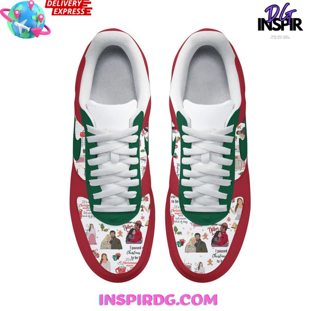 Ideafootwear Hallmark Merry Christmas Air Low-Top Sneakers Shoes For Men And Women 1