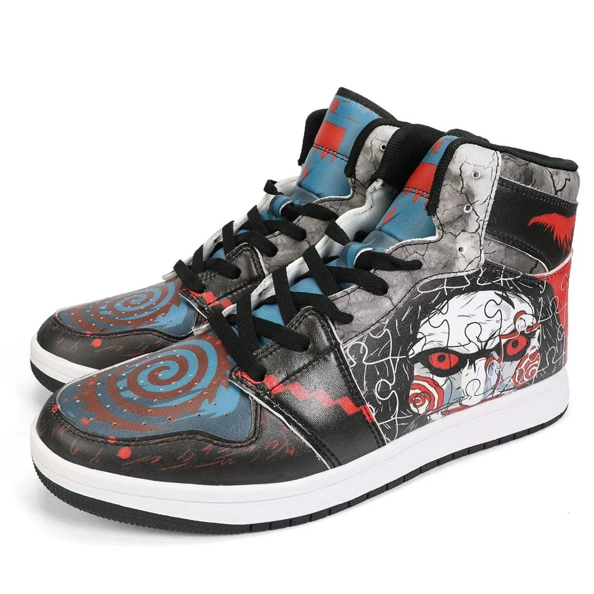 Ideafootwear Halloween Jigsaw AJ1 High Sneakers Shoes For Men And Women 1