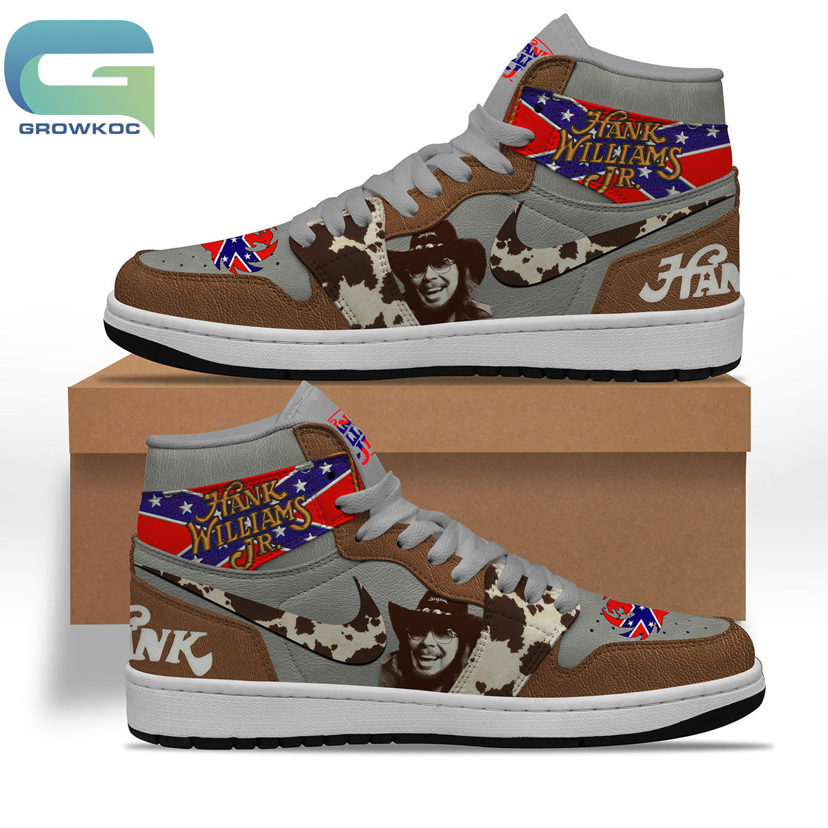 Ideafootwear Hank Williams Jr. AJ1 High Sneakers Shoes For Men And Women 1