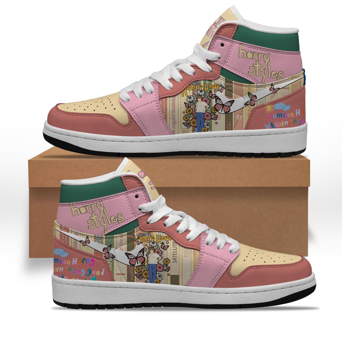 Ideafootwear Harry Styles AJ1 High Sneakers Shoes For Men And Women 6