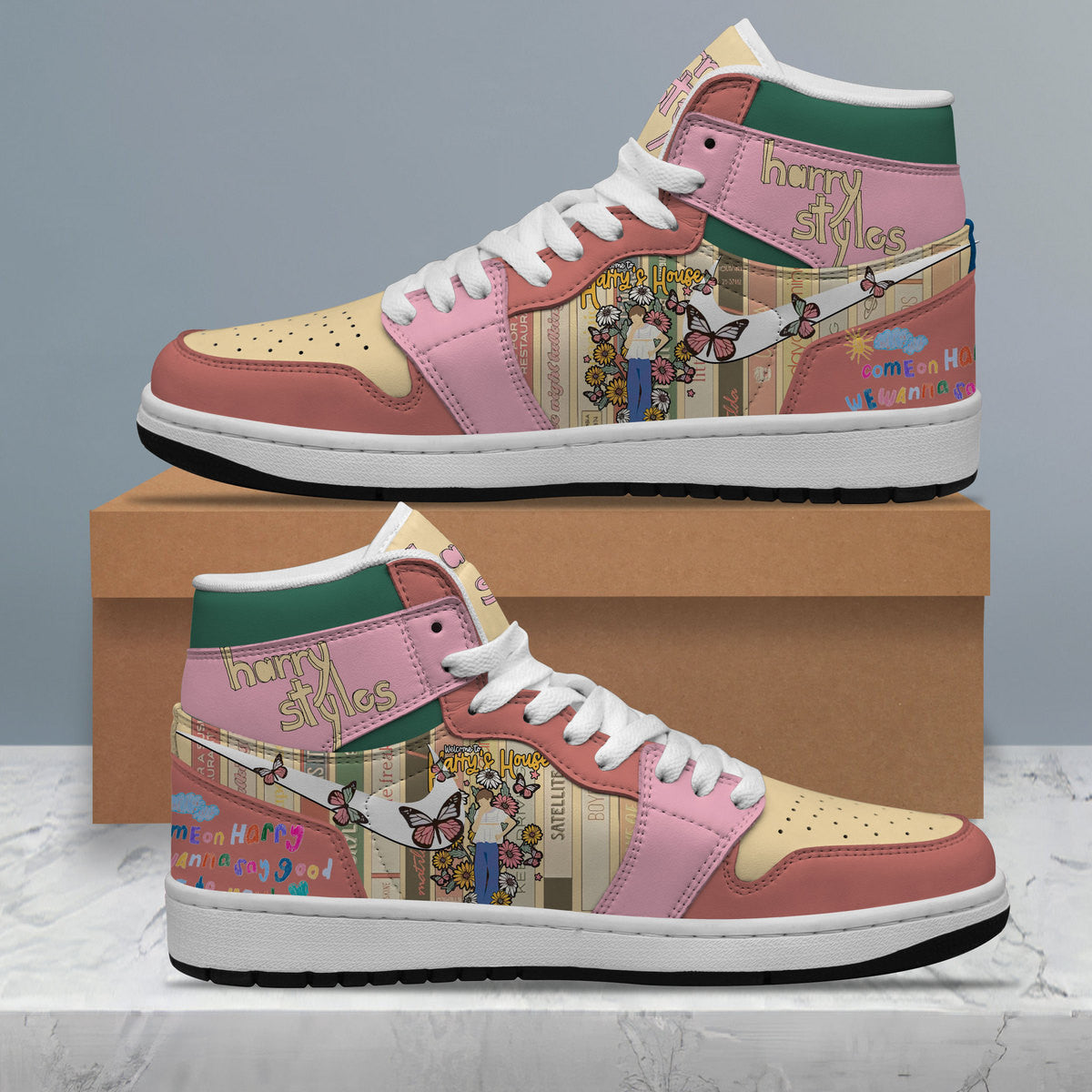 Ideafootwear Harry Styles AJ1 High Sneakers Shoes For Men And Women 6