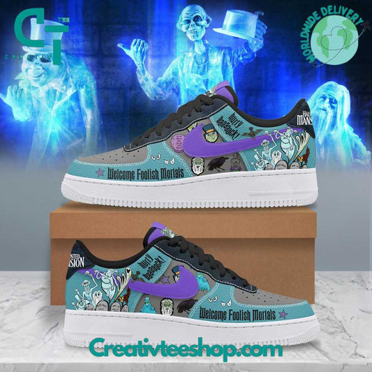 Ideafootwear Haunted Mansion Welcome Foolish Mortals  Air Low-Top Sneakers Shoes For Men And Women 1