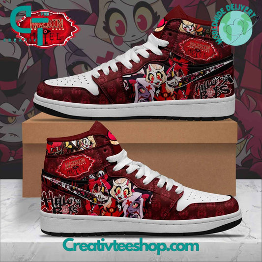 Ideafootwear Hazbin Hotel AJ1 High Sneakers Shoes For Men And Women 1