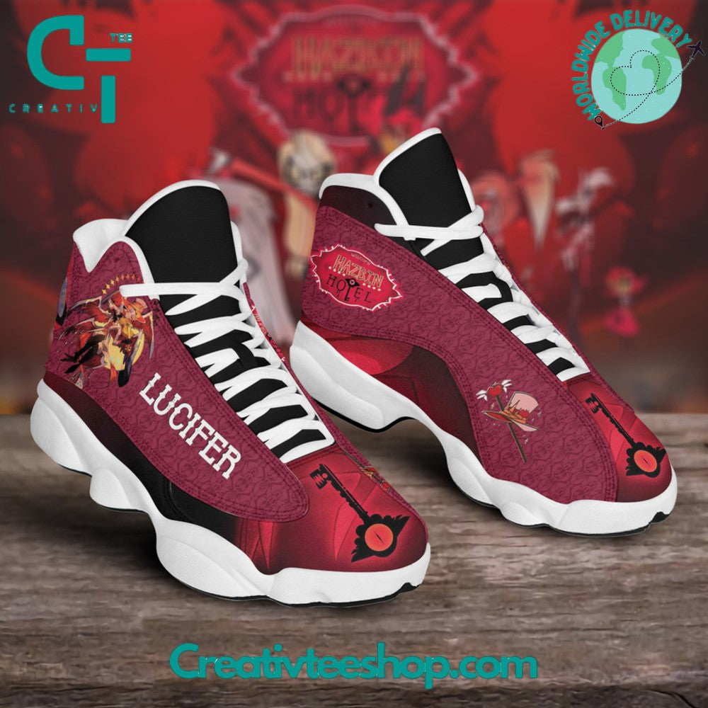 Ideafootwear Hazbin Hotel Lucifer  AJ13 Sneakers Shoes For Men And Women 1