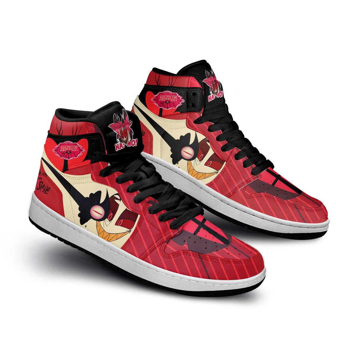 Ideafootwear Hazbin Hotel AJ1 High Sneakers Shoes For Men And Women 9