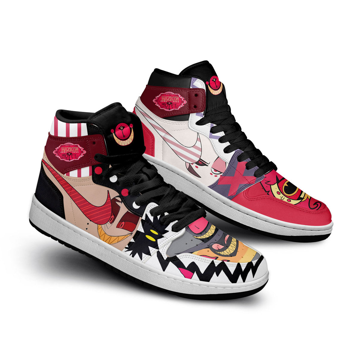 Ideafootwear Hazbin Hotel AJ1 High Sneakers Shoes For Men And Women 10