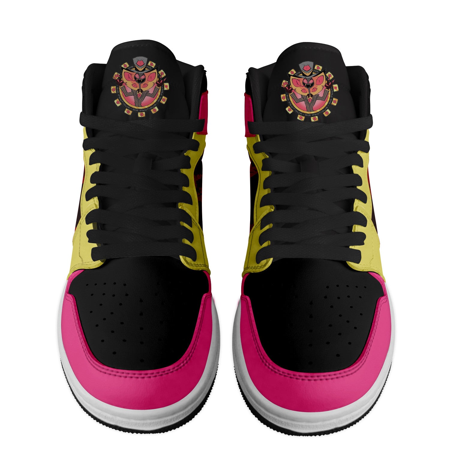 Ideafootwear Hazbin Hotel AJ1 High Sneakers Shoes For Men And Women 4