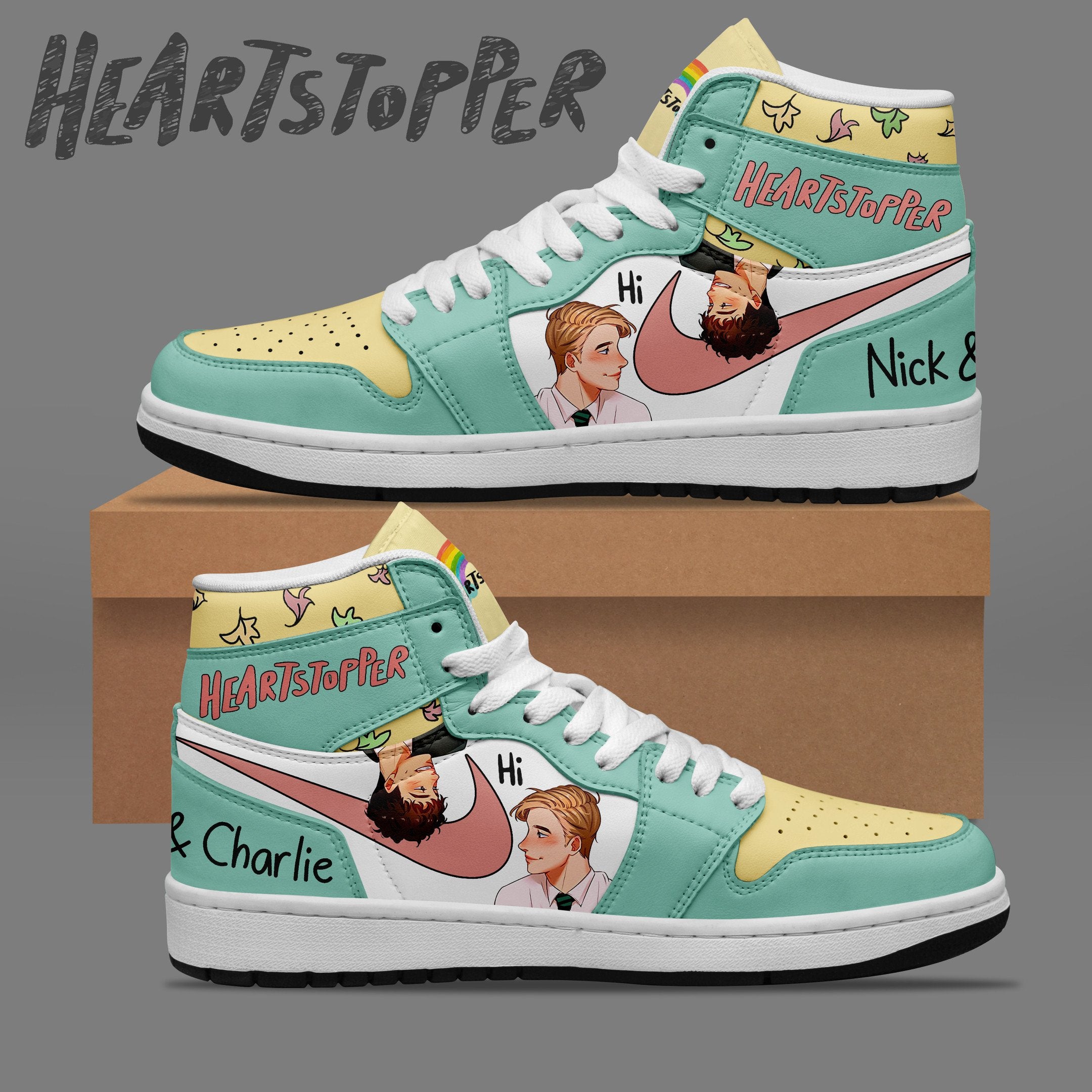 Ideafootwear Heartstoper AJ1 High Sneakers Shoes For Men And Women 1