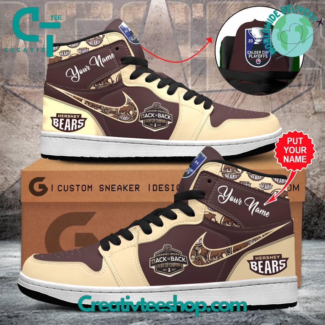 Ideafootwear Hershey Bears AJ1 High Sneakers Shoes For Men And Women 3
