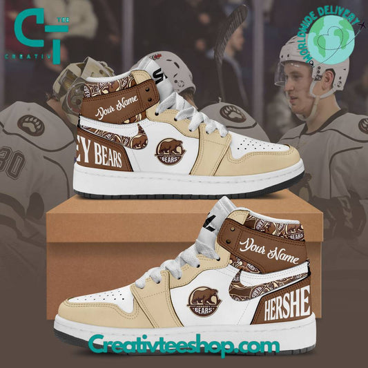 Ideafootwear Hershey Bears AJ1 High Sneakers Shoes For Men And Women 2