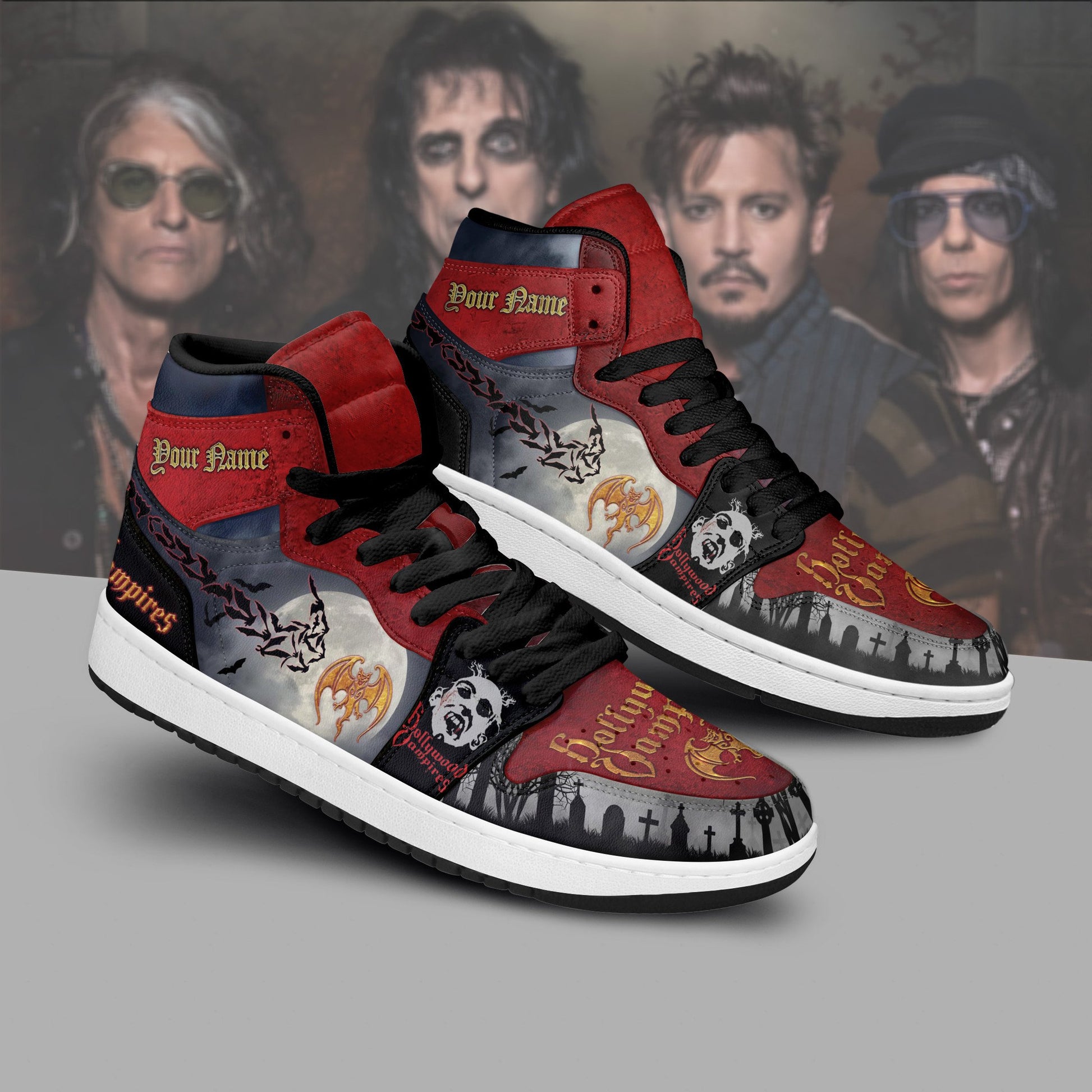 Ideafootwear Hollywood Vampires AJ1 High Sneakers Shoes For Men And Women 2