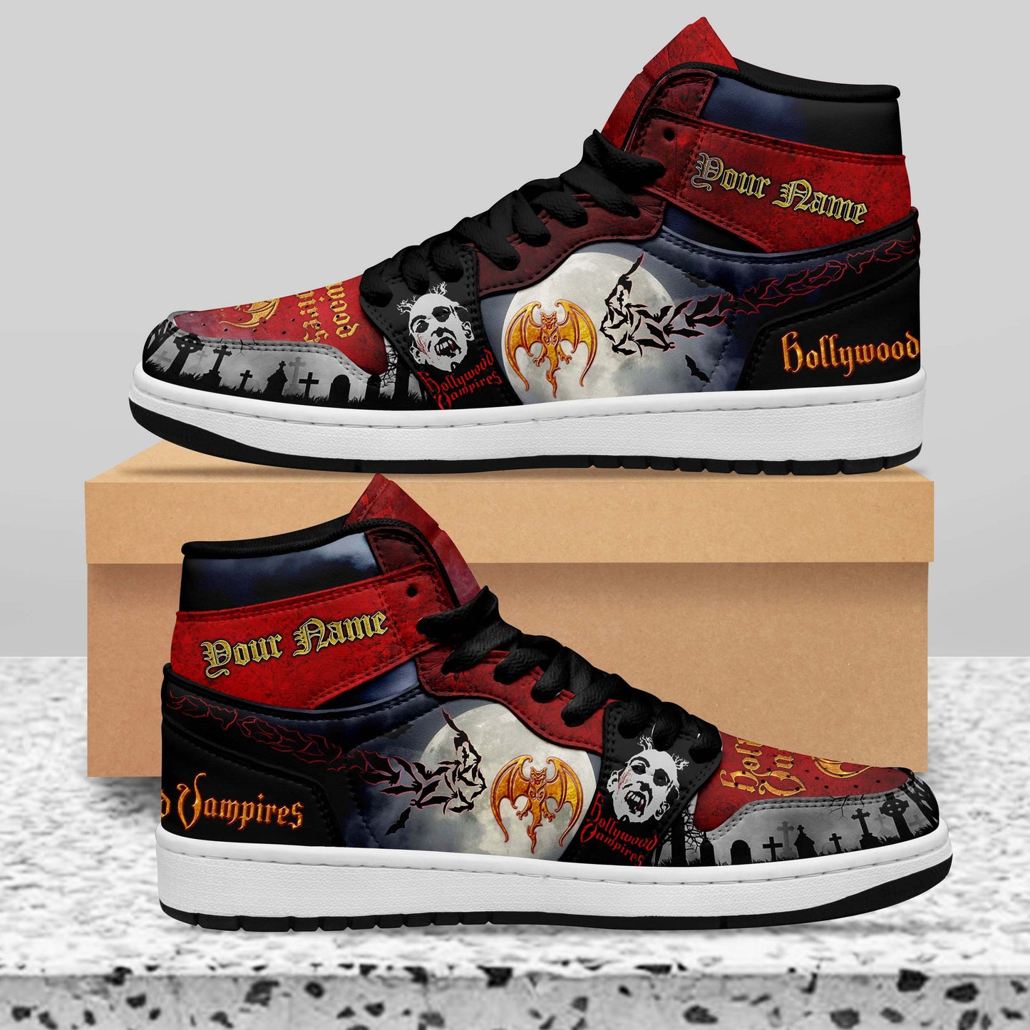 Ideafootwear Hollywood Vampires AJ1 High Sneakers Shoes For Men And Women 2